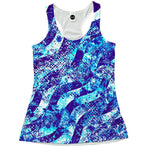 Abstract Blue Waves Racerback