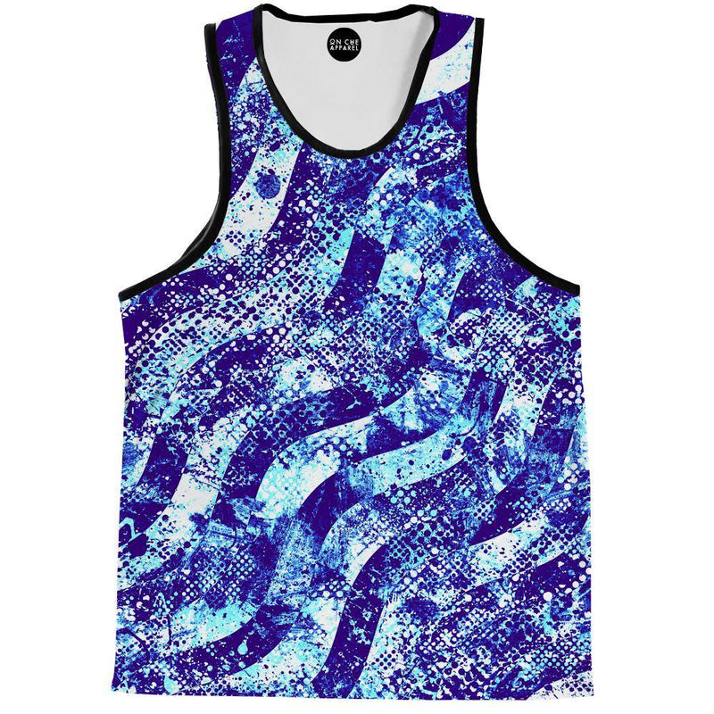 Abstract Blue Waves Tank Top