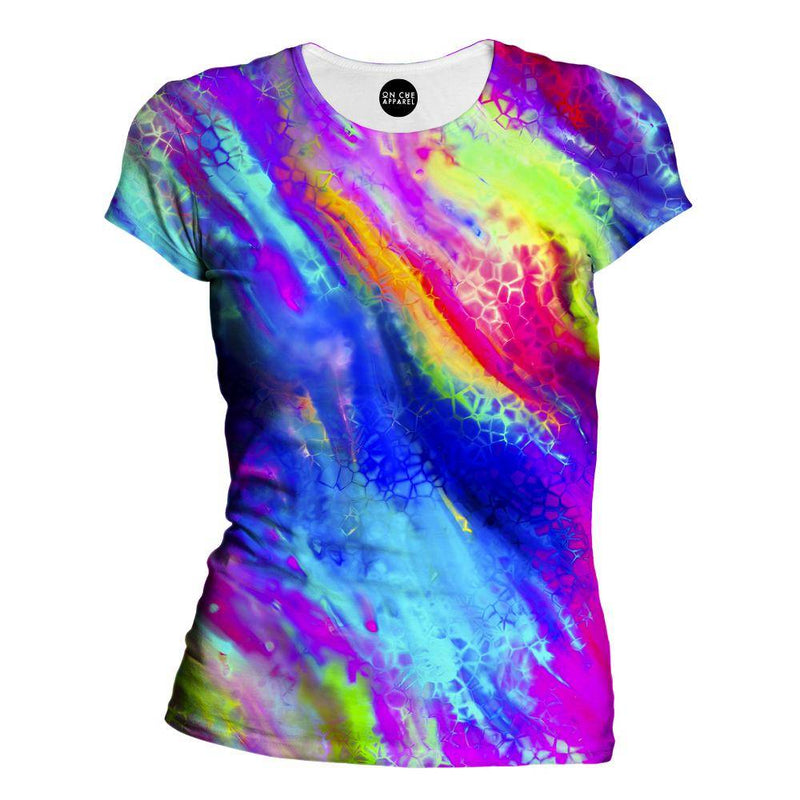 Colored Cracks Womens T-Shirt