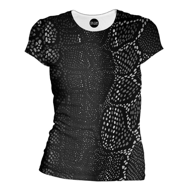 Many Dots Black Womens T-Shirt