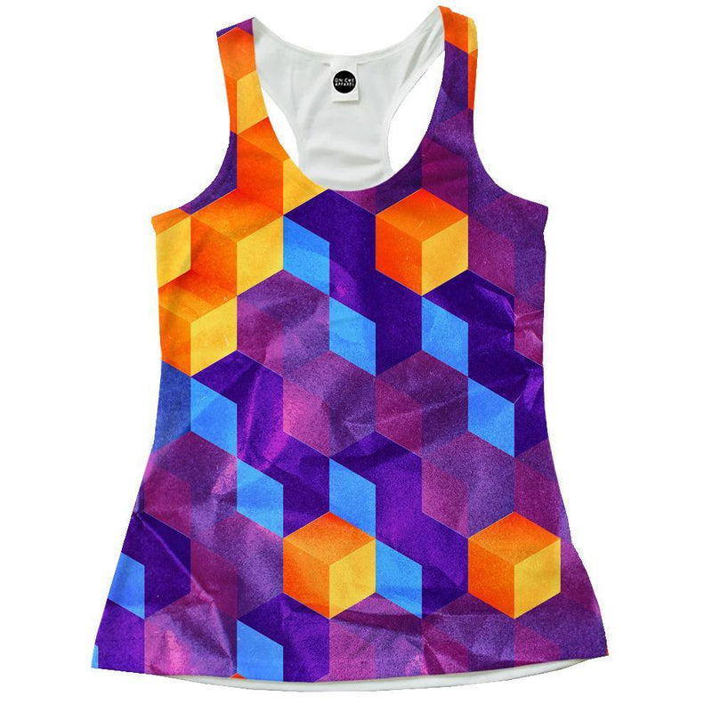 Cubed Purple Racerback