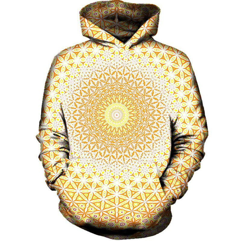 Abstract Flower Yellow Womens Hoodie