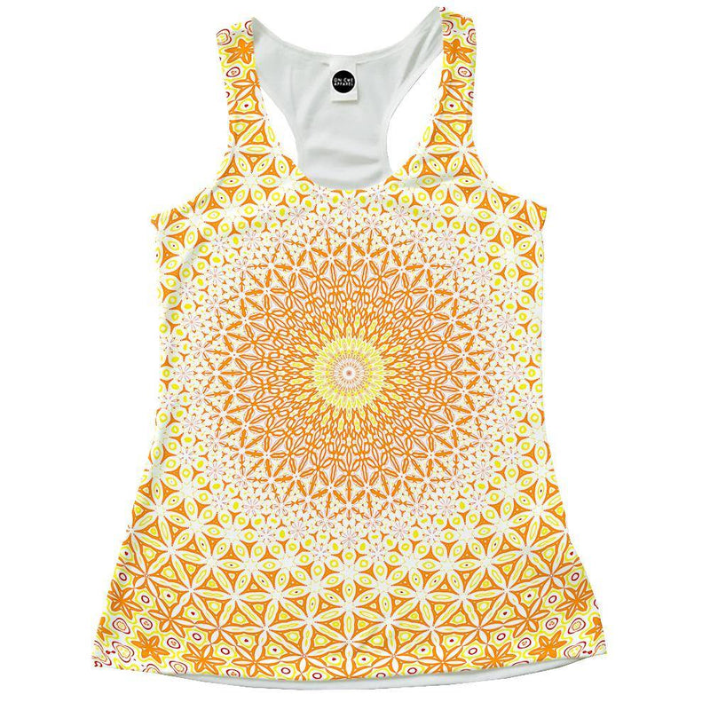 Abstract Flower Yellow Racerback