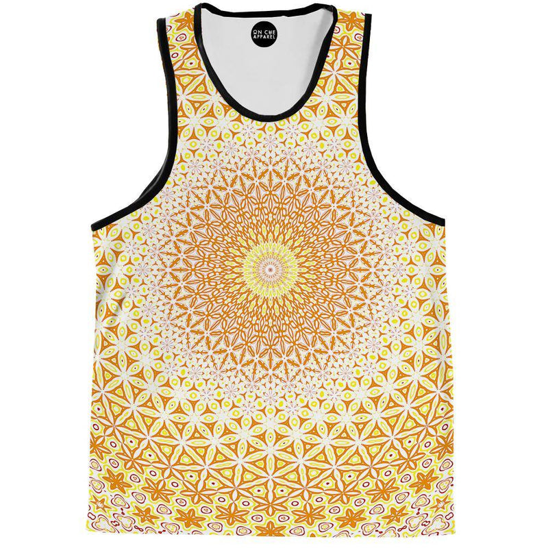 Abstract Flower Yellow Tank Top