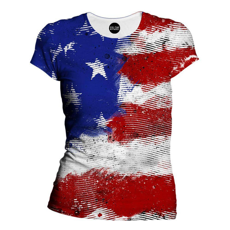 American Flag Lines Womens T-Shirt