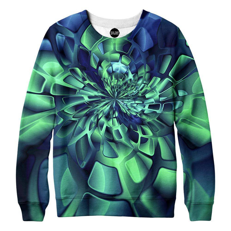 Green Fractal Womens Sweatshirt