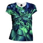 Green Fractal Womens T-Shirt