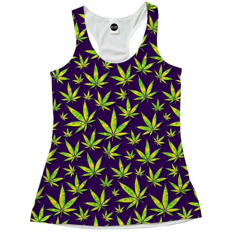 Marijuana Leaves Racerback