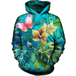 Pink Butterfly Womens Hoodie