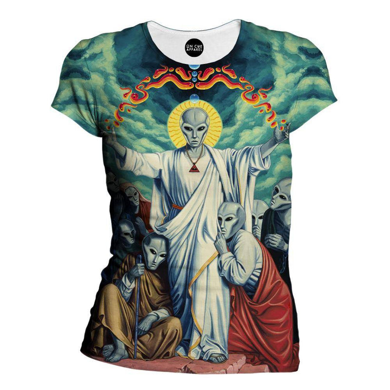 Alien Christ Womens T-Shirt