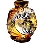 Yellow Fractal Womens Hoodie