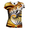 Yellow Fractal Womens T-Shirt