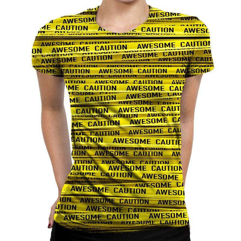 Caution Womens T-Shirt