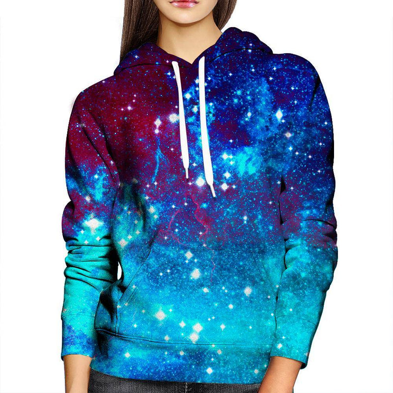 Blue Galaxy Womens Hoodie