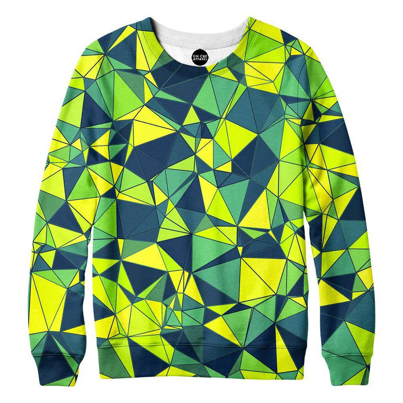 Triangles In Green Shades Womens Sweatshirt