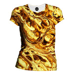 Gold Abstract Painting Womens T-Shirt