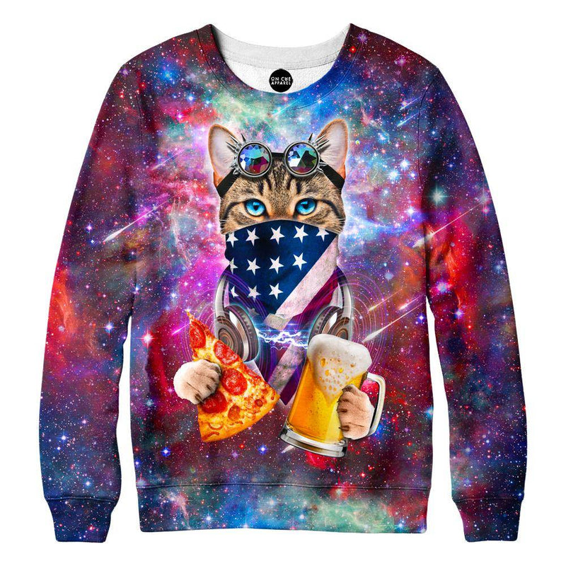 USA Rave Cat Womens Sweatshirt