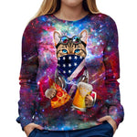 Rave Cat Womens Sweatshirt