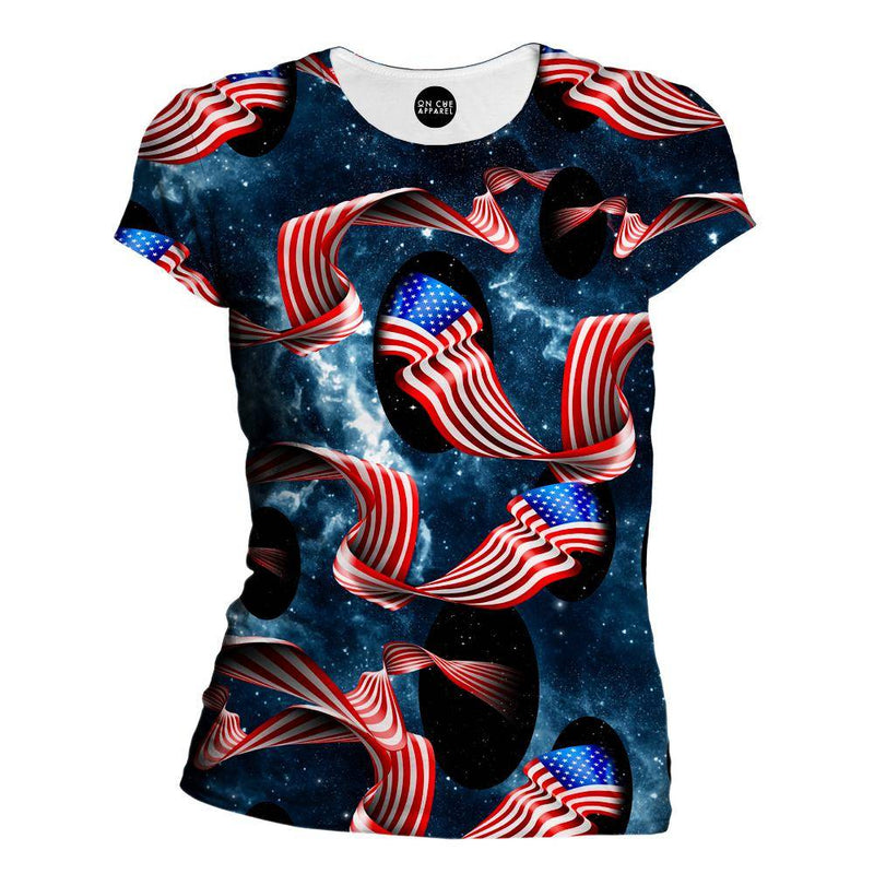 Galactic Flag Womens T-Shirt