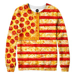 United States Flag Pizza Womens Sweatshirt