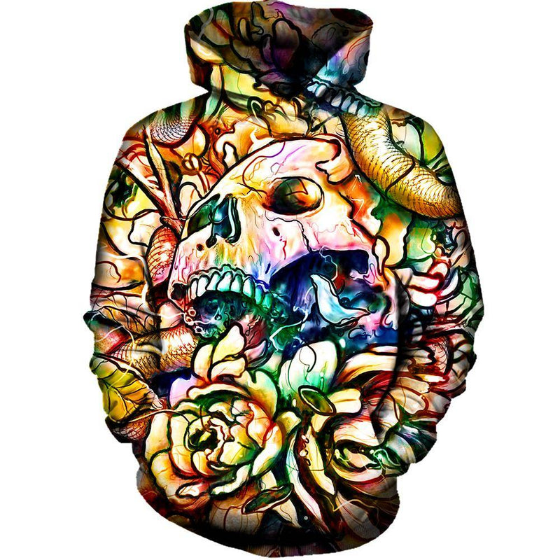 Floral Skull Womens Hoodie