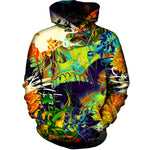 Floral Skull Green Womens Hoodie