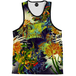 Floral Skull Green Tank Top