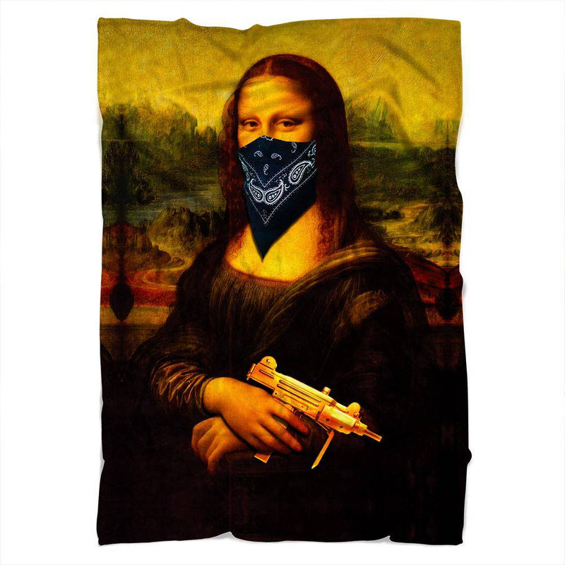 Gangster Mona Lisa Blanket