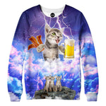 Kitties Love Beer And Bacon Womens Sweatshirt