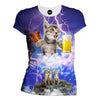 Kitties Love Beer And Bacon Womens T-Shirt