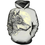 Gray Wolf Womens Hoodie