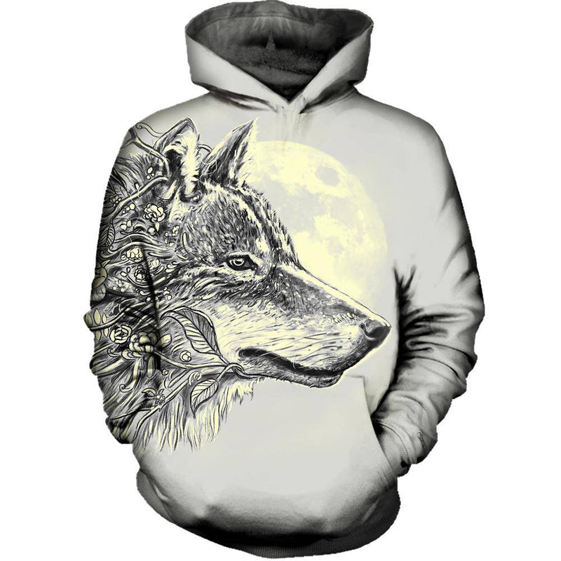 Gray Wolf Womens Hoodie