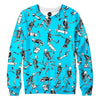Skateboarding Skulls Blue Sweatshirt