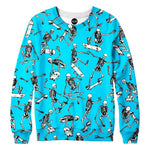 Skateboarding Skulls Blue Sweatshirt