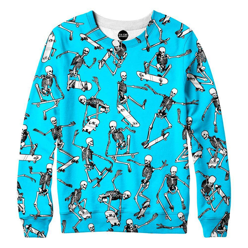Skateboarding Skulls Blue Sweatshirt