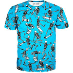 Skateboarding Skulls Blue T-Shirt