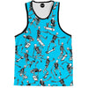 Skateboarding Skulls Blue Tank Top