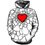 White Heart Break Hoodie