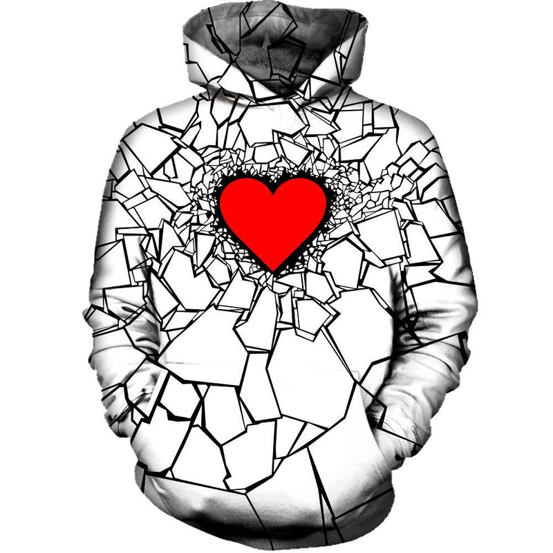 White Heart Break Hoodie