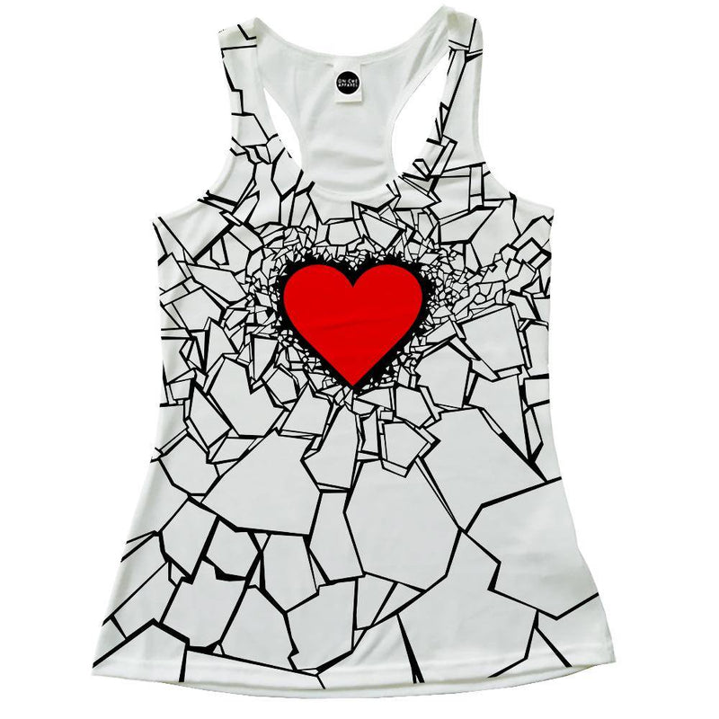 White Heart Break Racerback