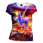 Llamas Evil Kitty Womens T-Shirt