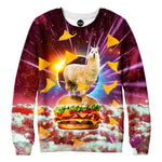 Llama Burger Womens Sweatshirt