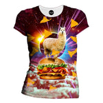 Llama Burger Womens T-Shirt