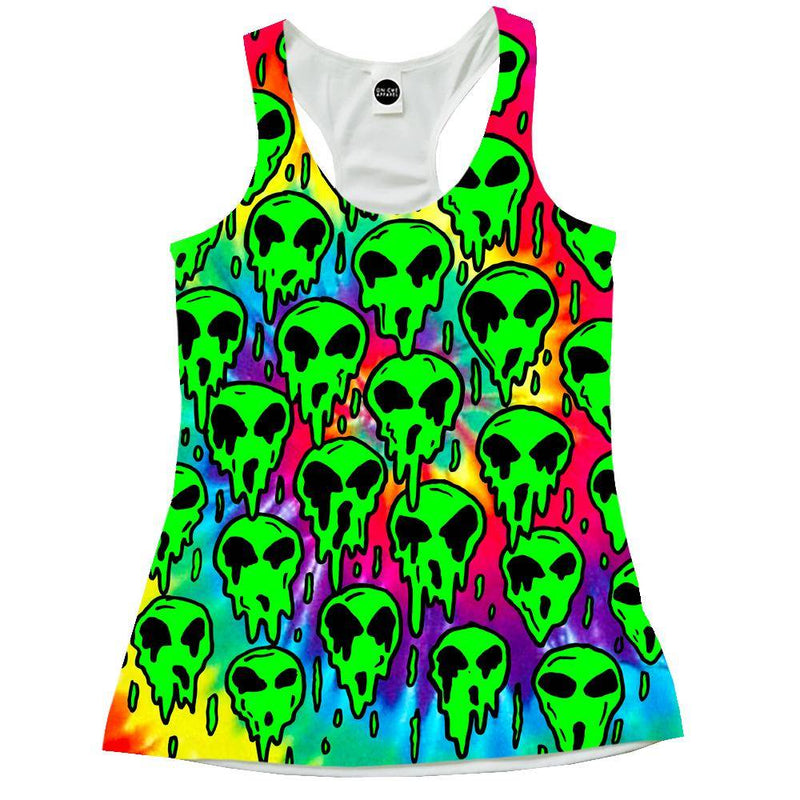 Trippy Green Martian Racerback