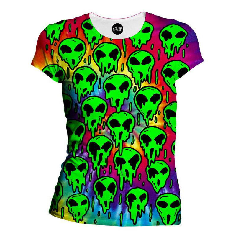 Trippy Green Martian Womens T-Shirt