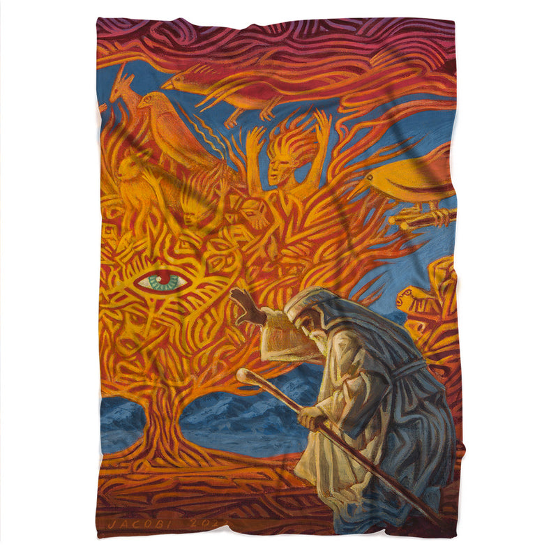 Moses And The Burning Bush Blanket