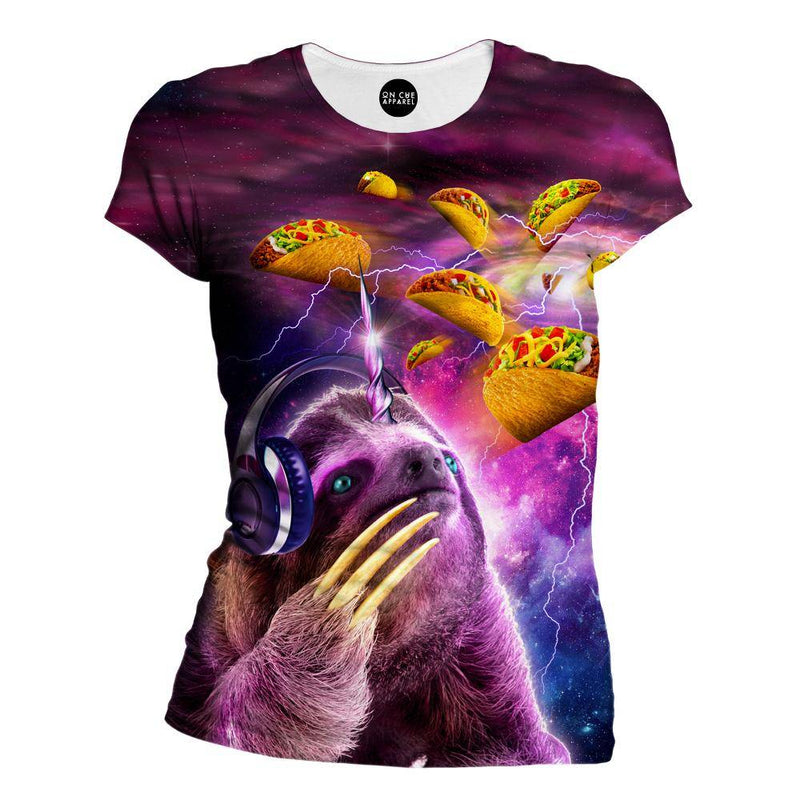 Unicorn Sloth Womens T-Shirt