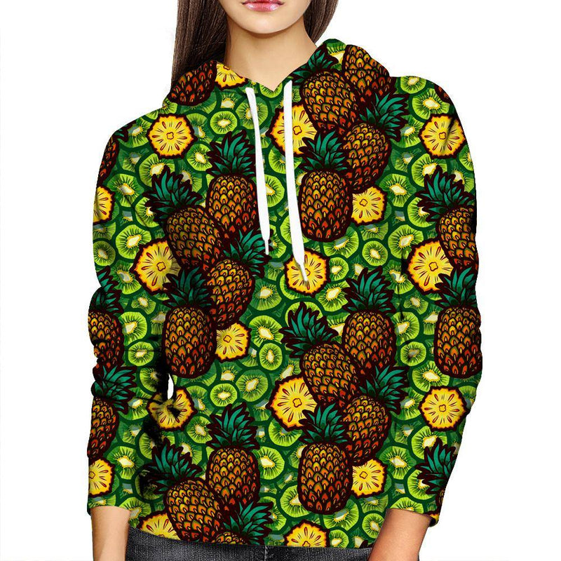 Pineapple And Kiwi Womens Hoodie