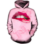 Pinky Lips Womens Hoodie
