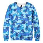 Skater Camo Blue Womens Sweatshirt